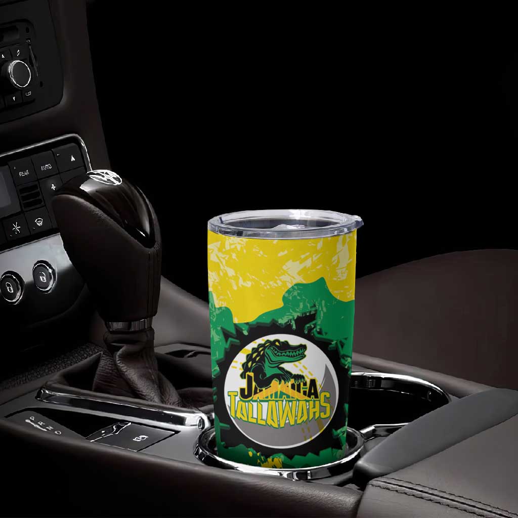 Custom Afro Jamaica Cricket Tumbler Cup Go Champions Tallawahs Grunge Style LT14