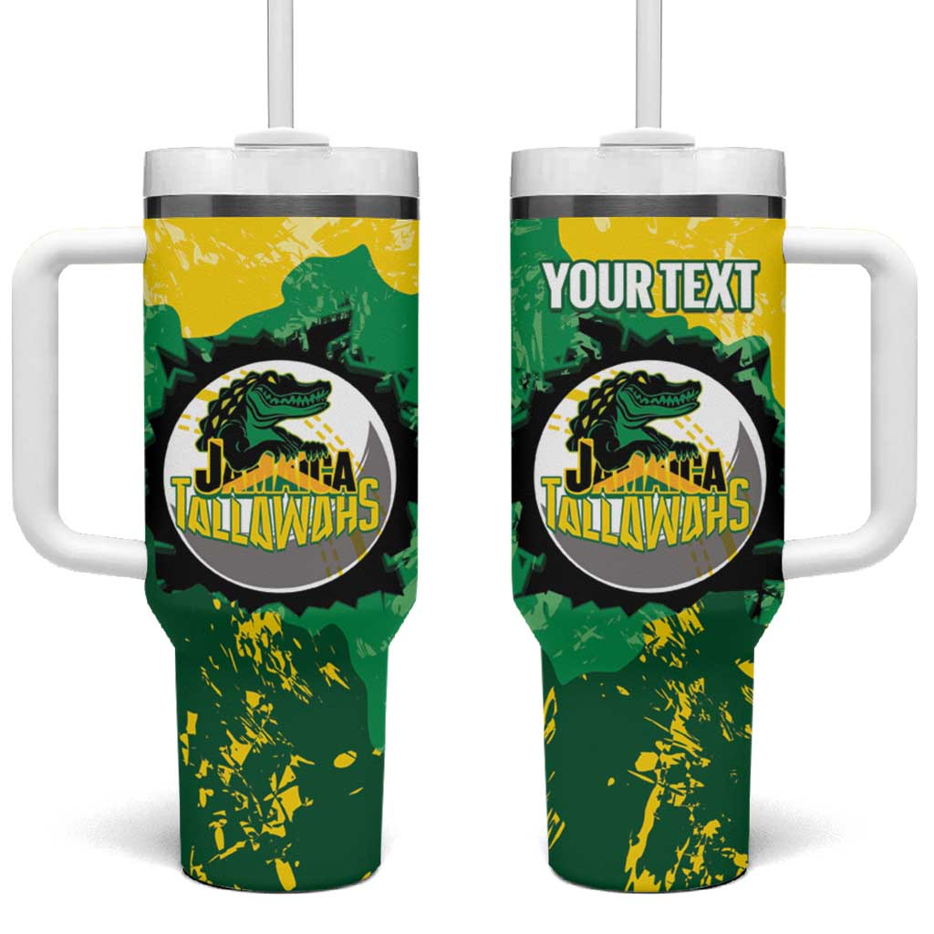 Custom Afro Jamaica Cricket Tumbler With Handle Go Champions Tallawahs Grunge Style LT14