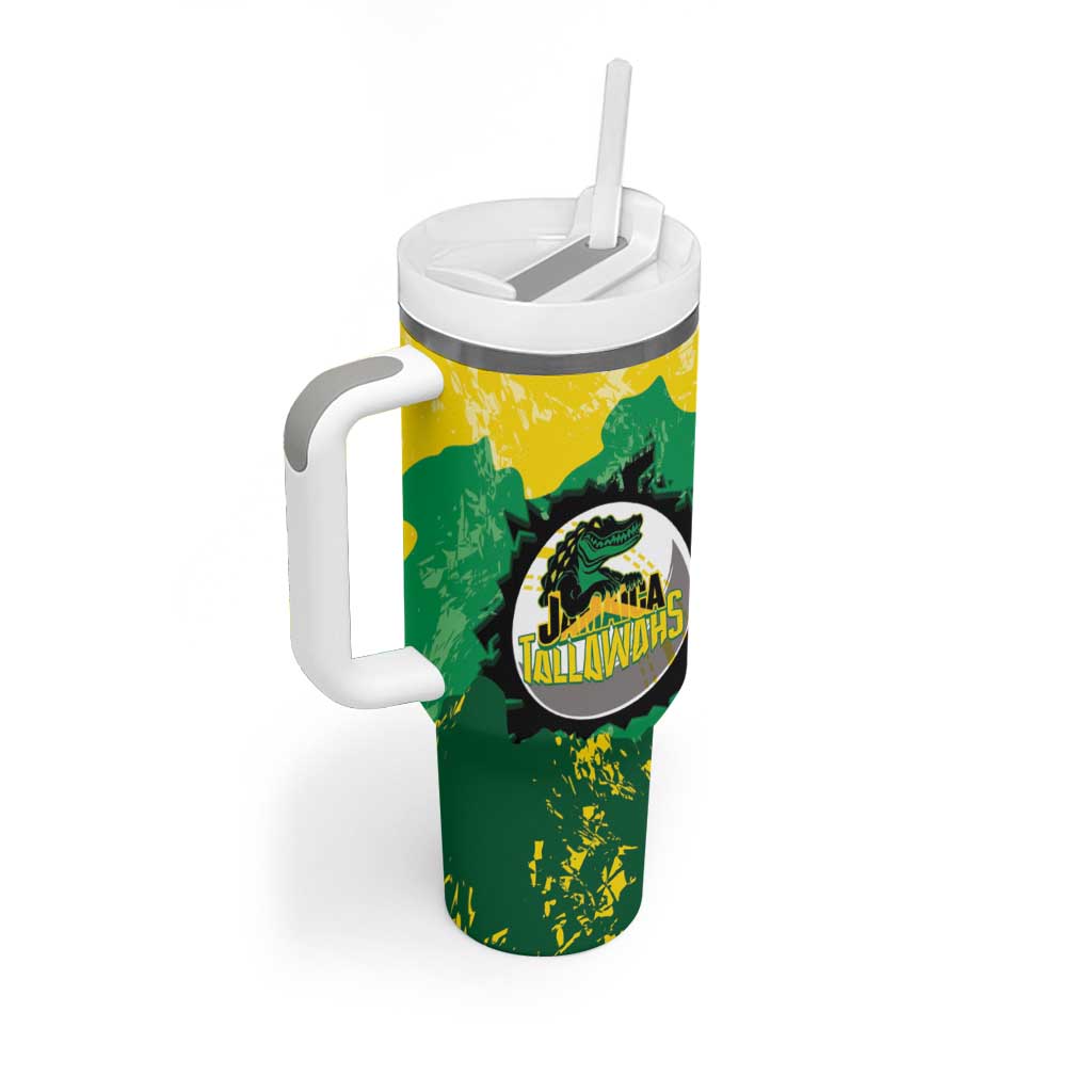 Custom Afro Jamaica Cricket Tumbler With Handle Go Champions Tallawahs Grunge Style LT14