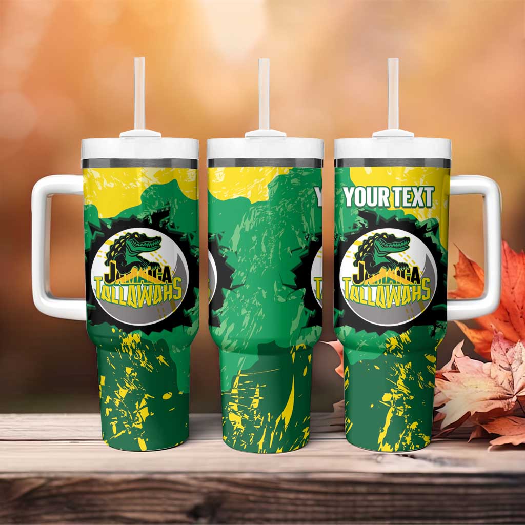 Custom Afro Jamaica Cricket Tumbler With Handle Go Champions Tallawahs Grunge Style LT14