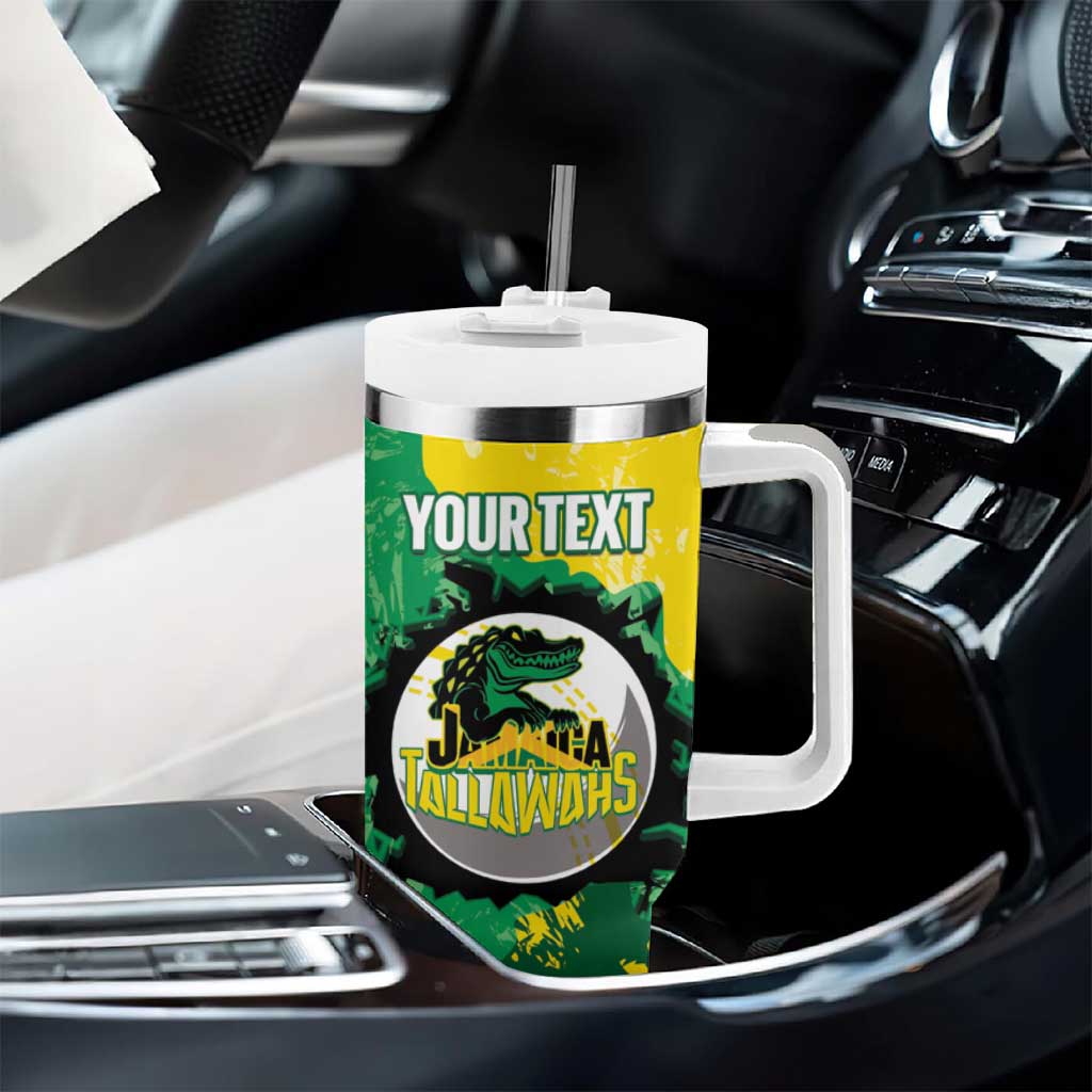 Custom Afro Jamaica Cricket Tumbler With Handle Go Champions Tallawahs Grunge Style LT14