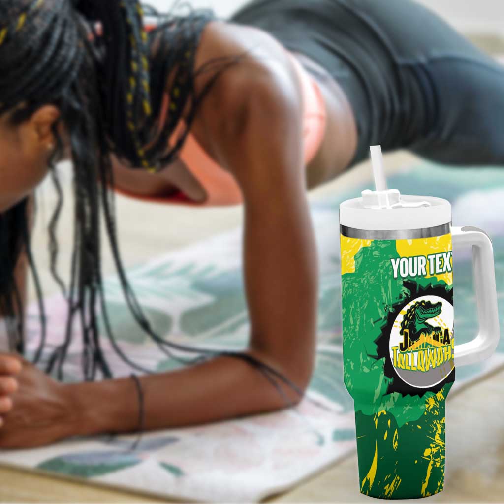 Custom Afro Jamaica Cricket Tumbler With Handle Go Champions Tallawahs Grunge Style LT14