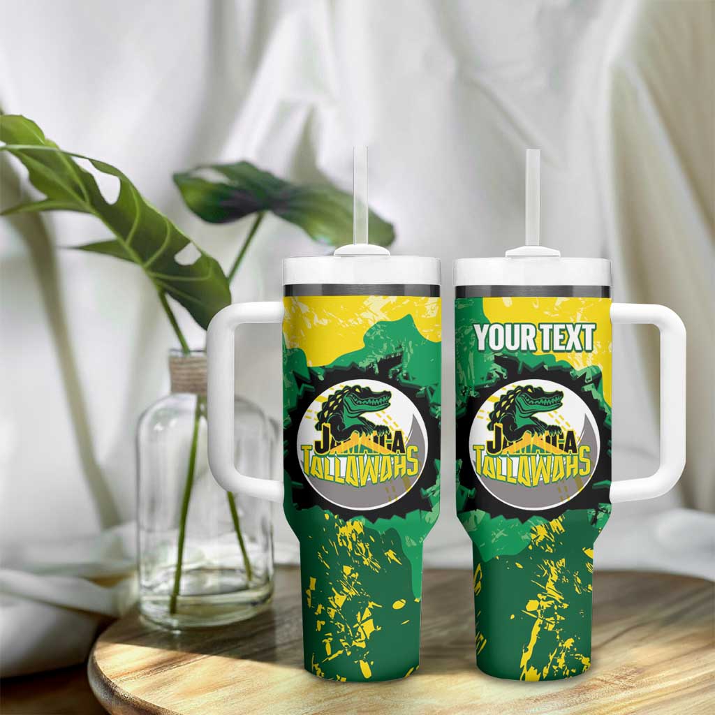 Custom Afro Jamaica Cricket Tumbler With Handle Go Champions Tallawahs Grunge Style LT14