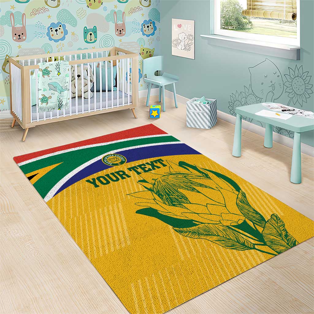 Custom South Africa Cricket Area Rug Go Champions World Cup Proteas LT14