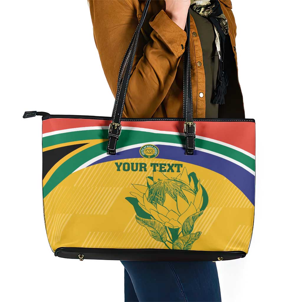 Custom South Africa Cricket Leather Tote Bag Go Champions World Cup Proteas LT14