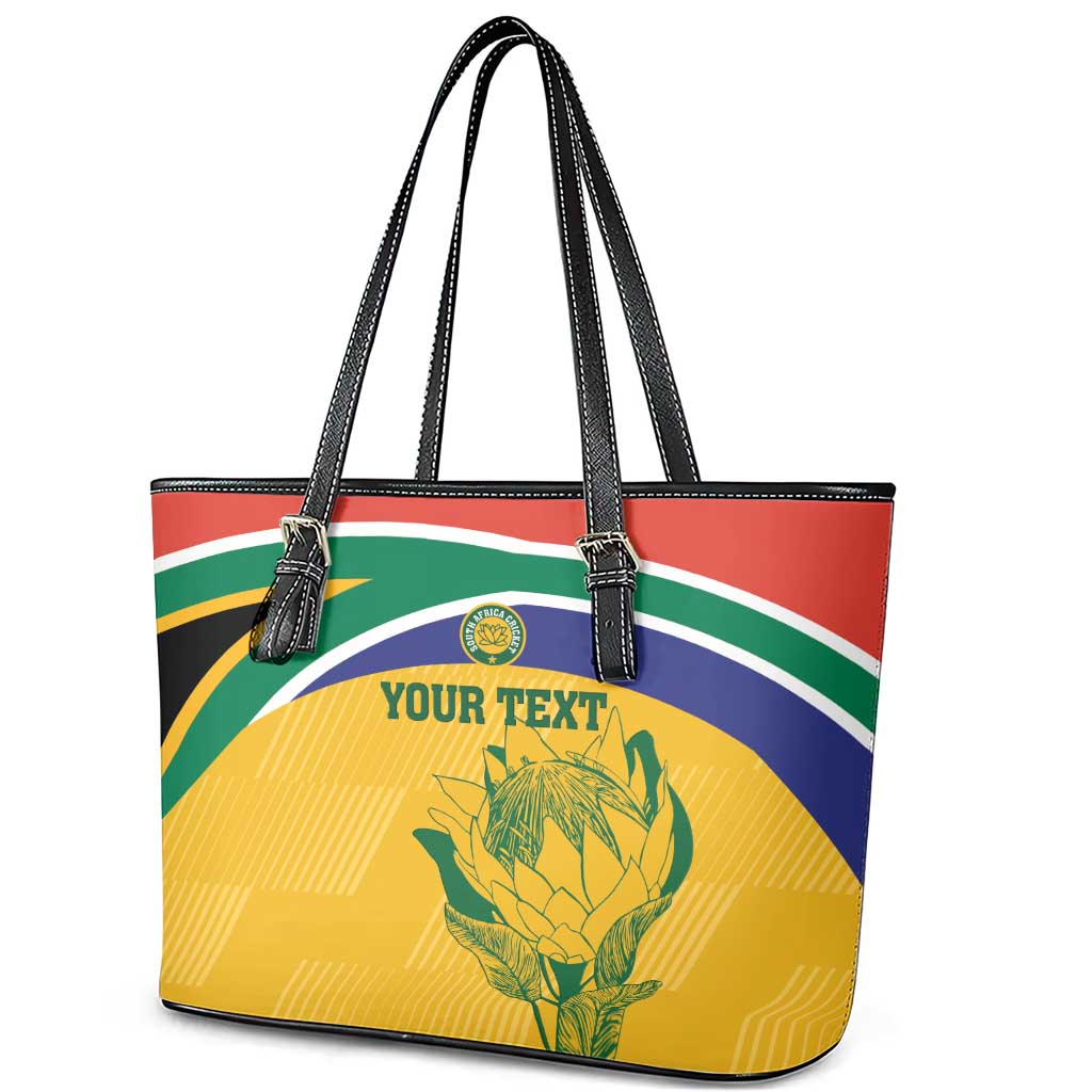 Custom South Africa Cricket Leather Tote Bag Go Champions World Cup Proteas LT14