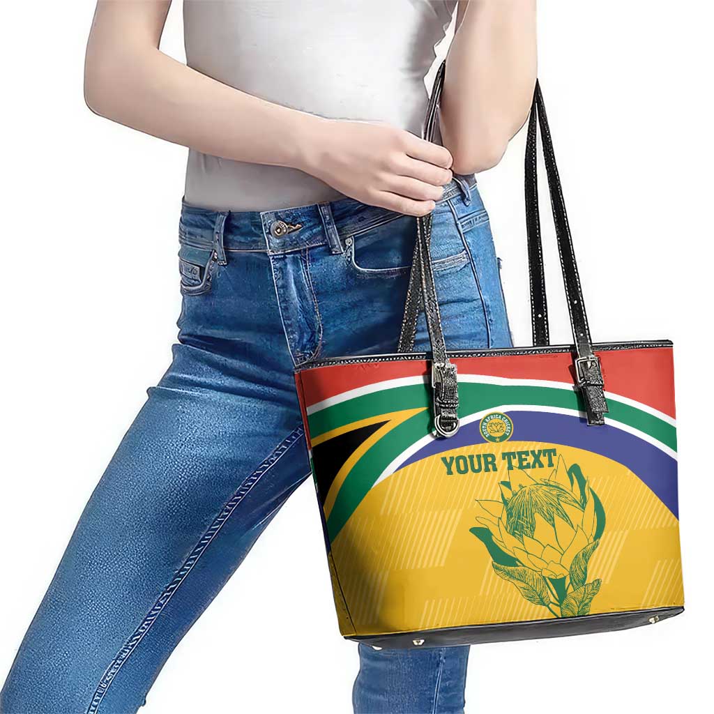 Custom South Africa Cricket Leather Tote Bag Go Champions World Cup Proteas LT14