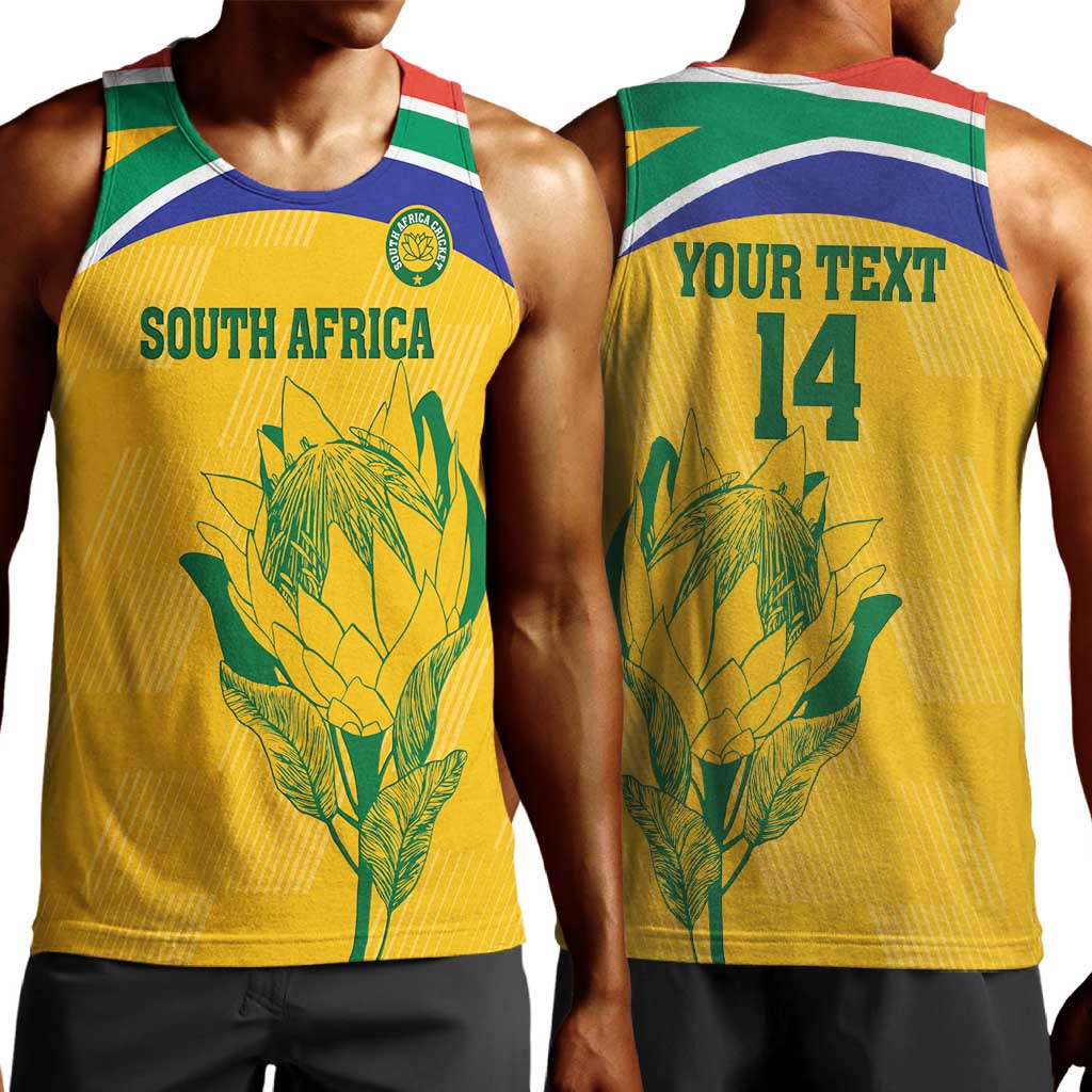 Custom South Africa Cricket Men Tank Top Go Champions World Cup Proteas LT14