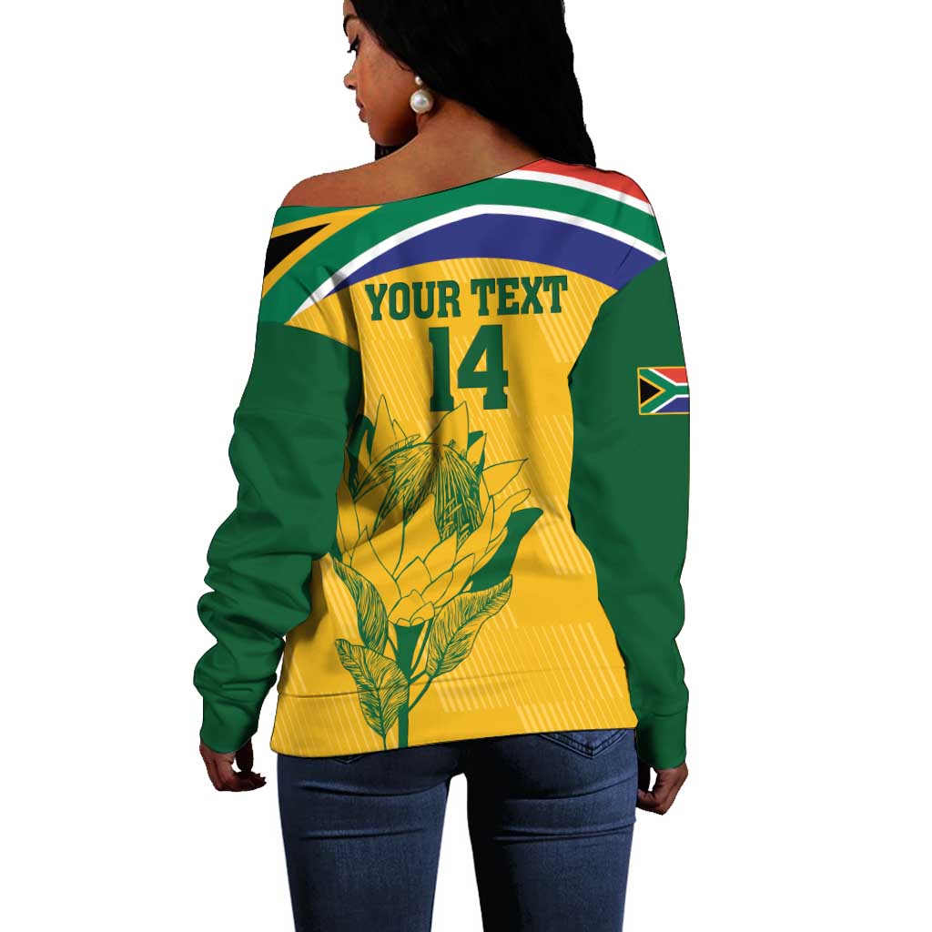 Custom South Africa Cricket Off Shoulder Sweater Go Champions World Cup Proteas LT14