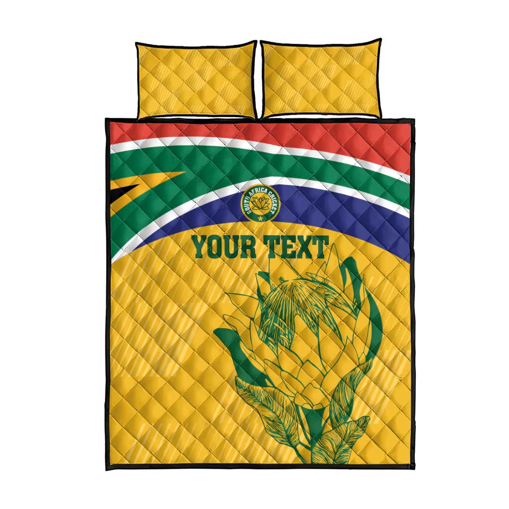 Custom South Africa Cricket Quilt Bed Set Go Champions World Cup Proteas LT14