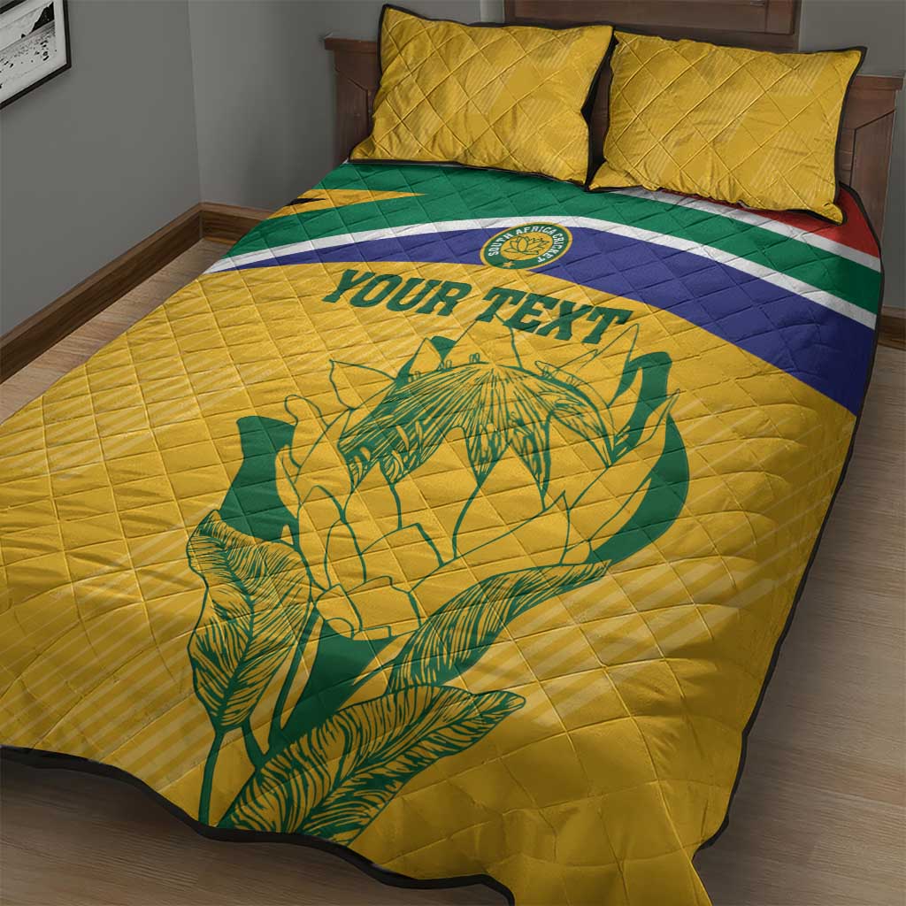 Custom South Africa Cricket Quilt Bed Set Go Champions World Cup Proteas LT14