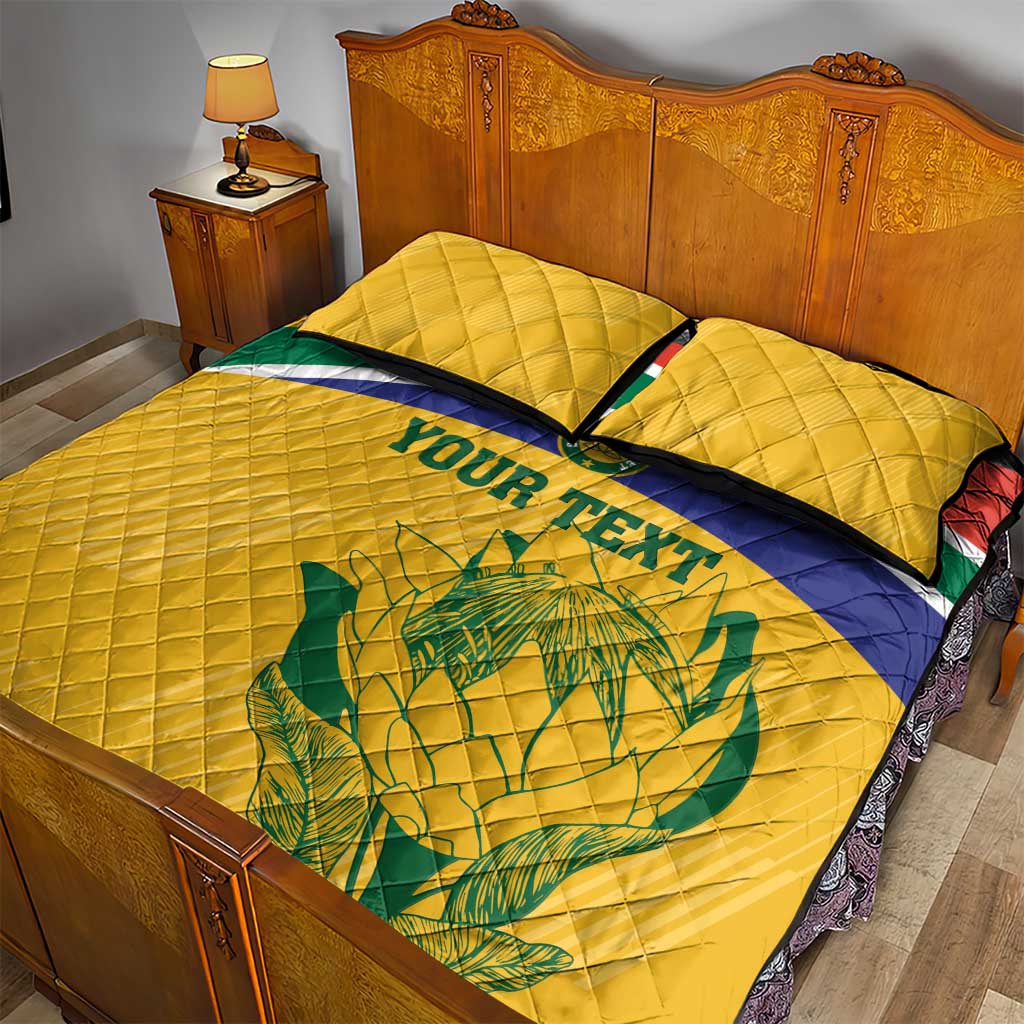 Custom South Africa Cricket Quilt Bed Set Go Champions World Cup Proteas LT14