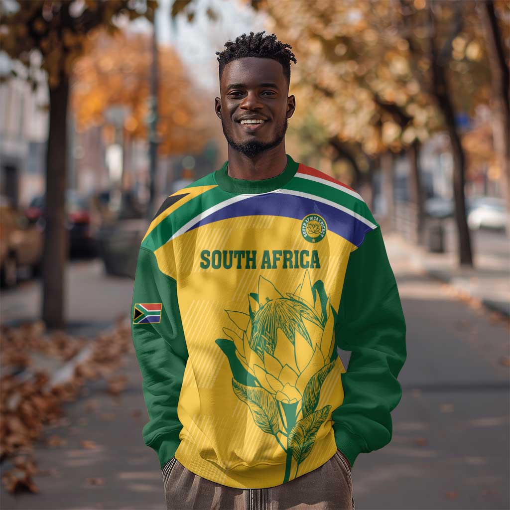 Custom South Africa Cricket Sweatshirt Go Champions World Cup Proteas LT14