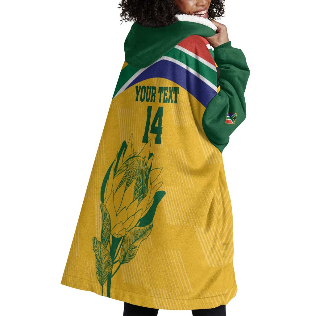 Custom South Africa Cricket Wearable Blanket Hoodie Go Champions World Cup Proteas LT14