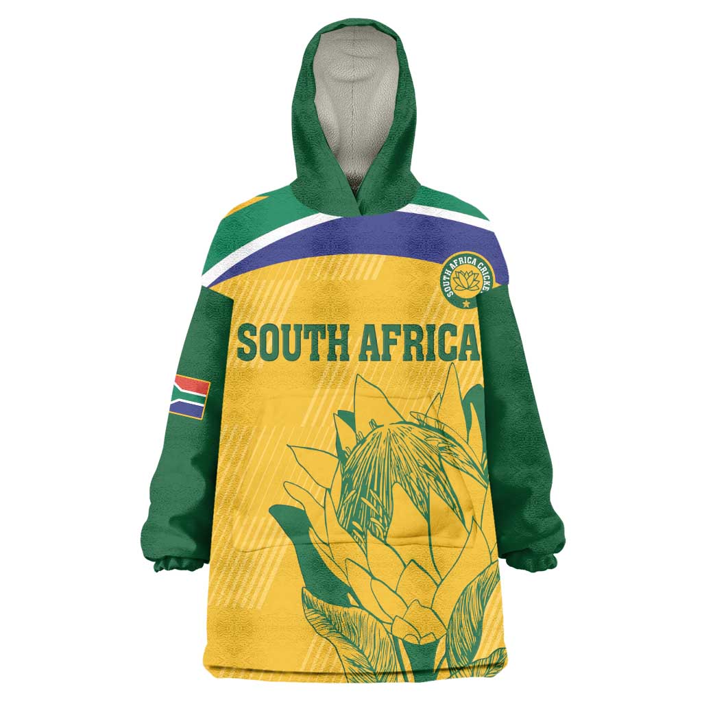 Custom South Africa Cricket Wearable Blanket Hoodie Go Champions World Cup Proteas LT14