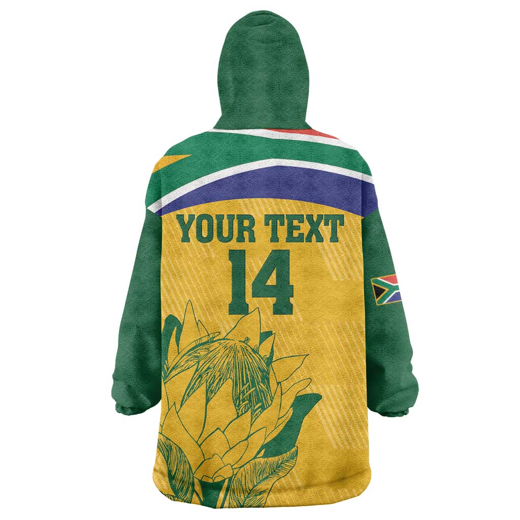 Custom South Africa Cricket Wearable Blanket Hoodie Go Champions World Cup Proteas LT14