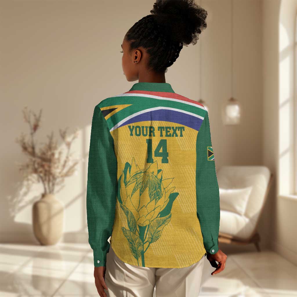 Custom South Africa Cricket Women Casual Shirt Go Champions World Cup Proteas LT14