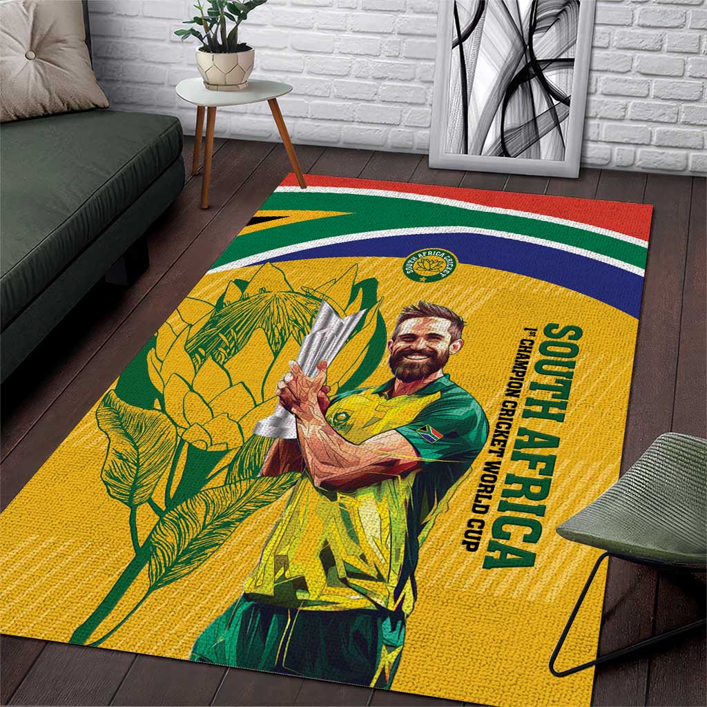 South Africa Cricket Area Rug 1st Champions World Cup Proud Of Our Boys LT14