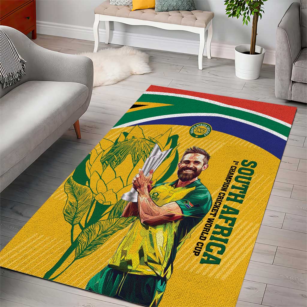 South Africa Cricket Area Rug 1st Champions World Cup Proud Of Our Boys LT14
