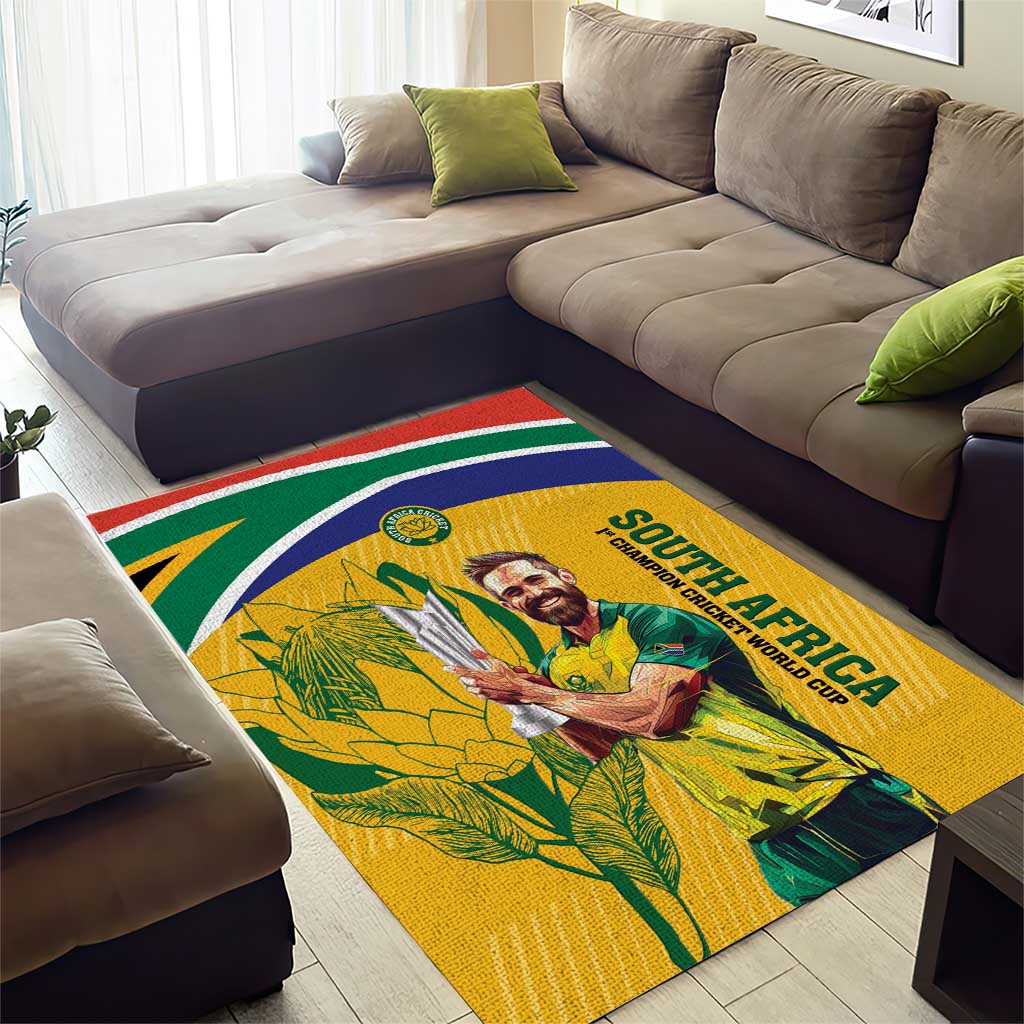South Africa Cricket Area Rug 1st Champions World Cup Proud Of Our Boys LT14