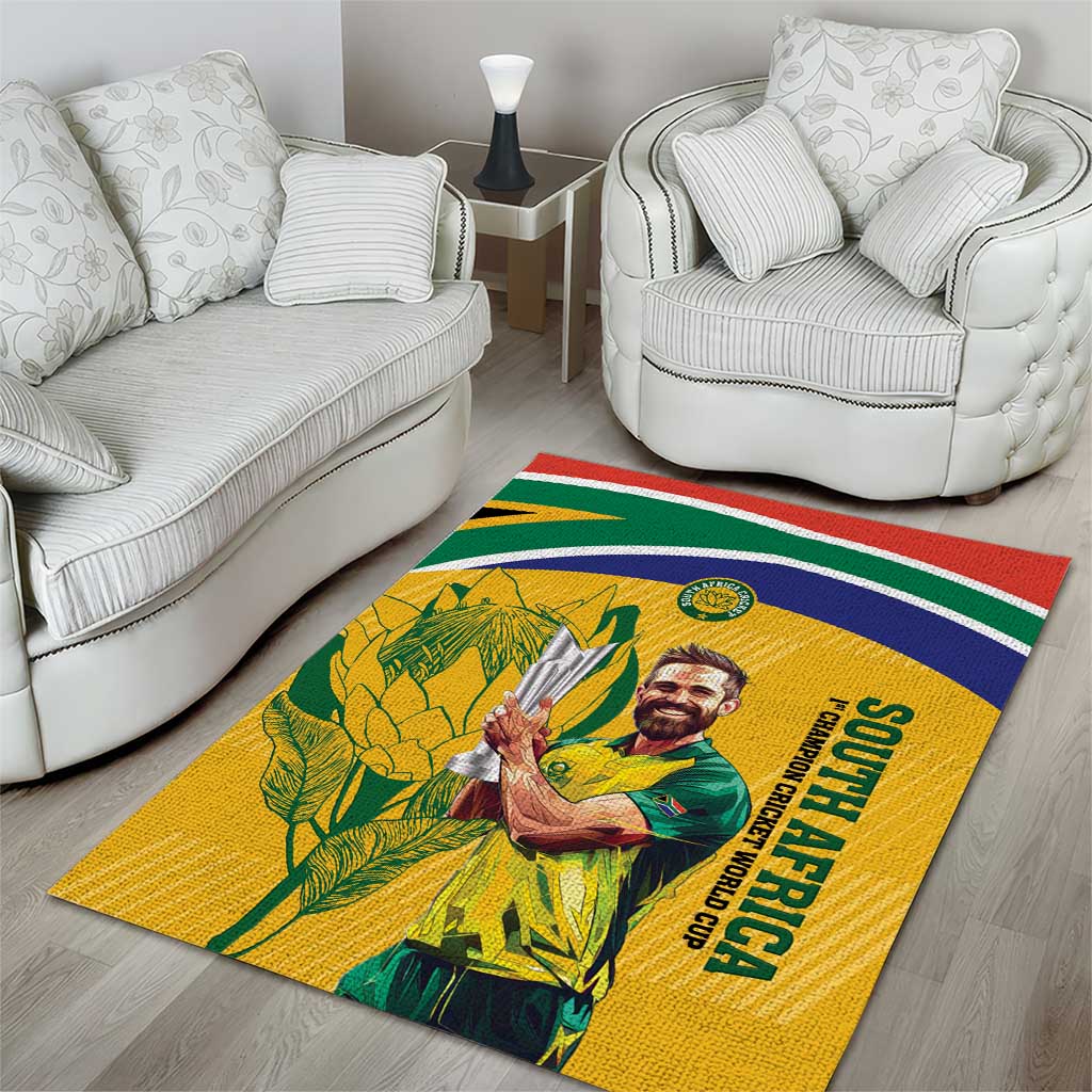 South Africa Cricket Area Rug 1st Champions World Cup Proud Of Our Boys LT14