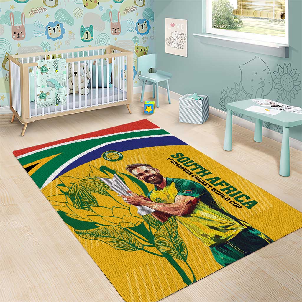 South Africa Cricket Area Rug 1st Champions World Cup Proud Of Our Boys LT14