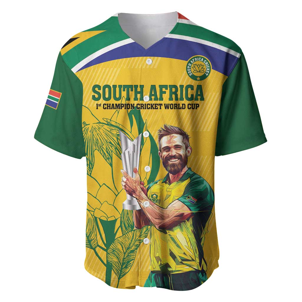 South Africa Cricket Baseball Jersey 1st Champions World Cup Proud Of Our Boys LT14