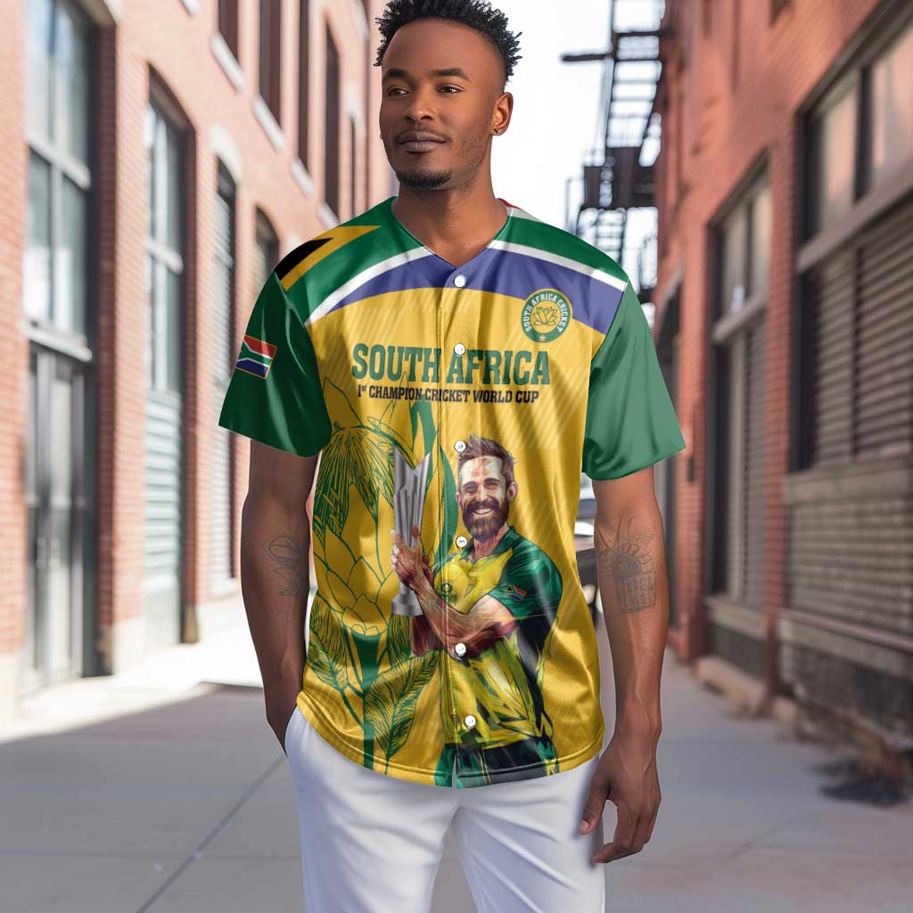 South Africa Cricket Baseball Jersey 1st Champions World Cup Proud Of Our Boys LT14
