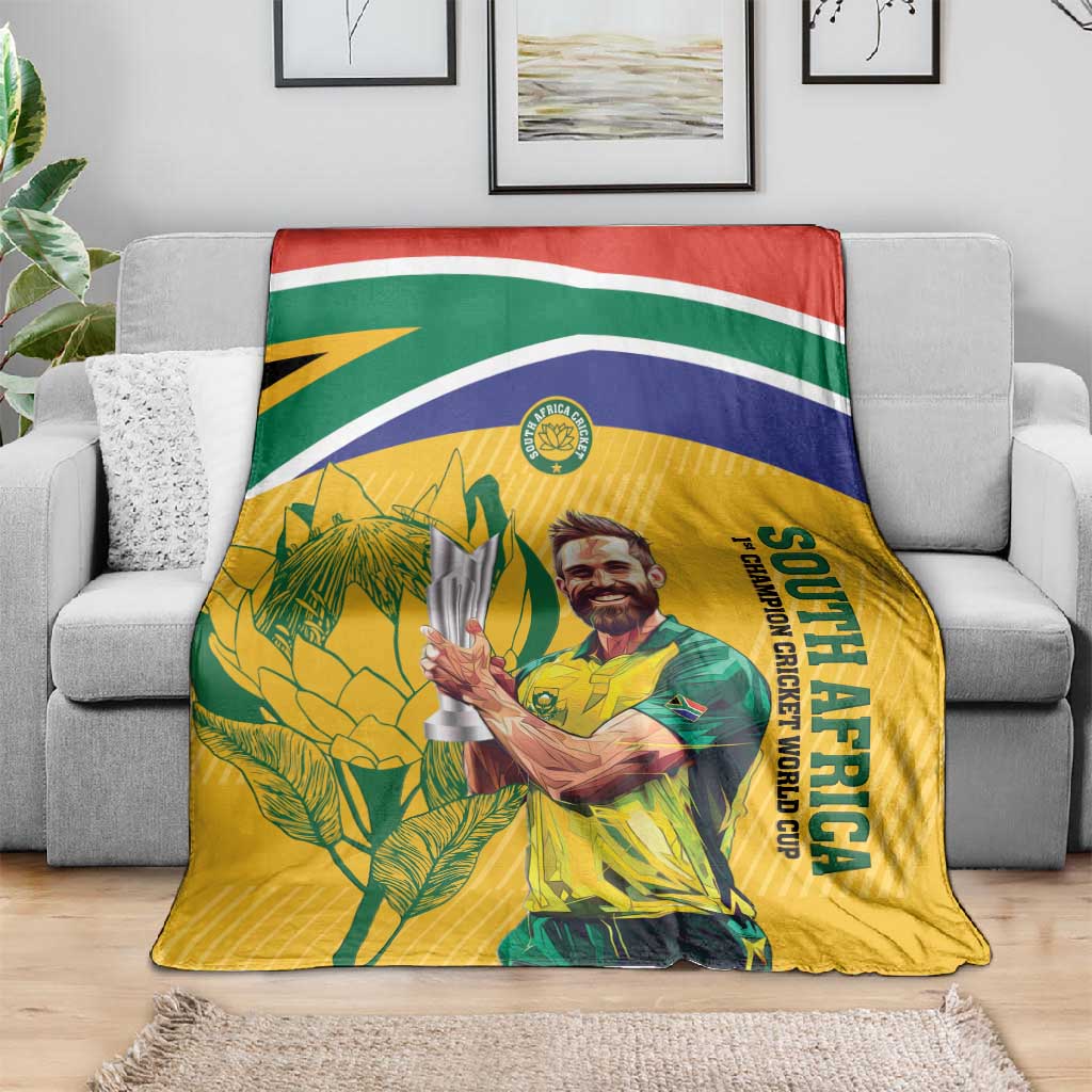 South Africa Cricket Blanket 1st Champions World Cup Proud Of Our Boys LT14