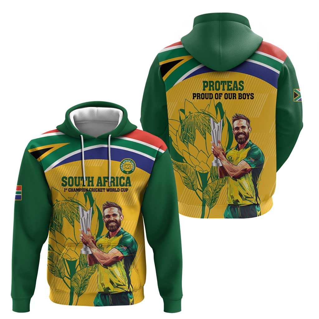 South Africa Cricket Hoodie 1st Champions World Cup Proud Of Our Boys LT14