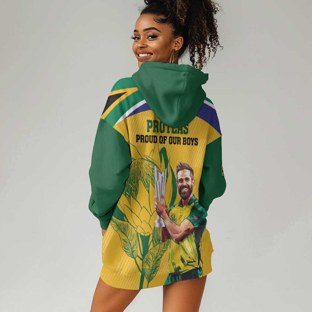 South Africa Cricket Hoodie Dress 1st Champions World Cup Proud Of Our Boys LT14