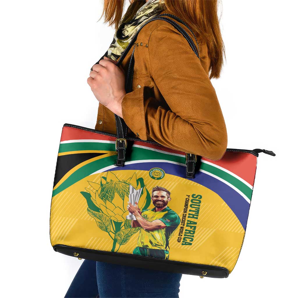 South Africa Cricket Leather Tote Bag 1st Champions World Cup Proud Of Our Boys LT14
