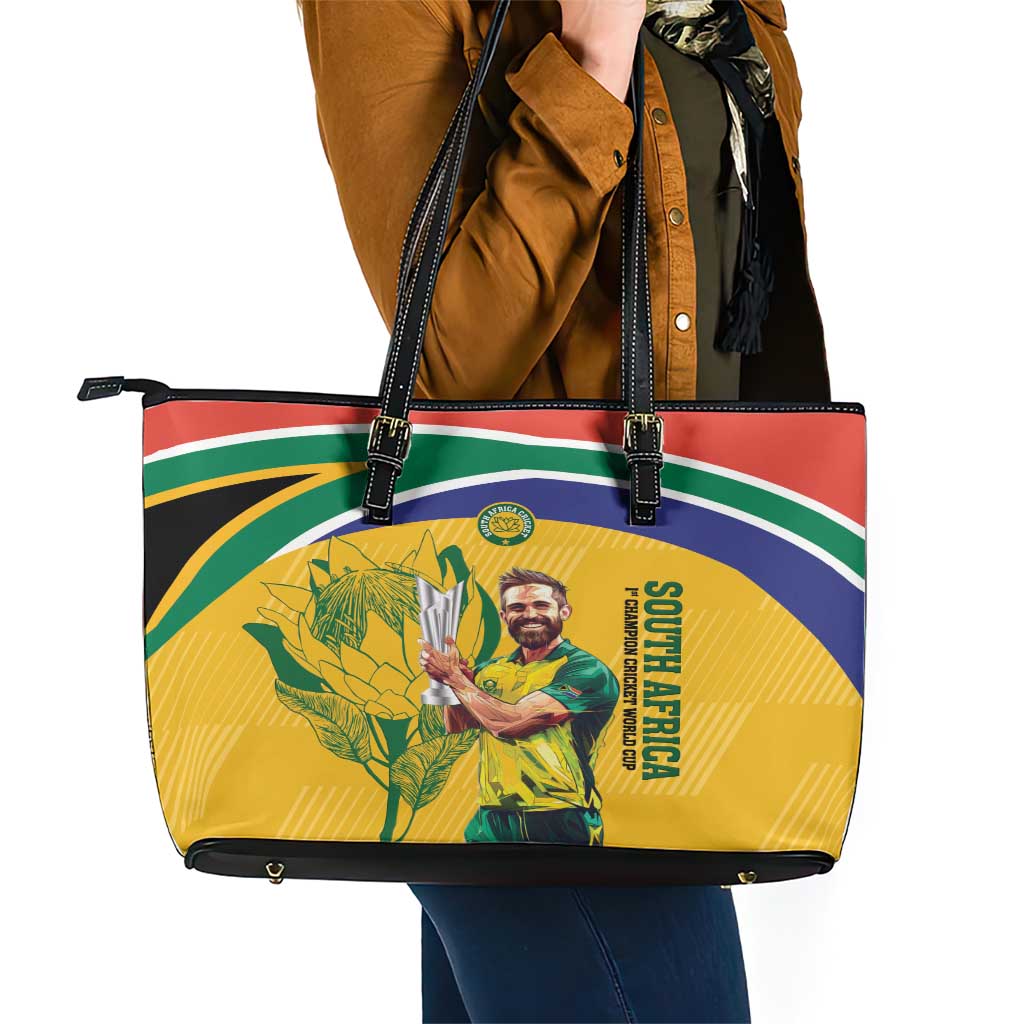 South Africa Cricket Leather Tote Bag 1st Champions World Cup Proud Of Our Boys LT14