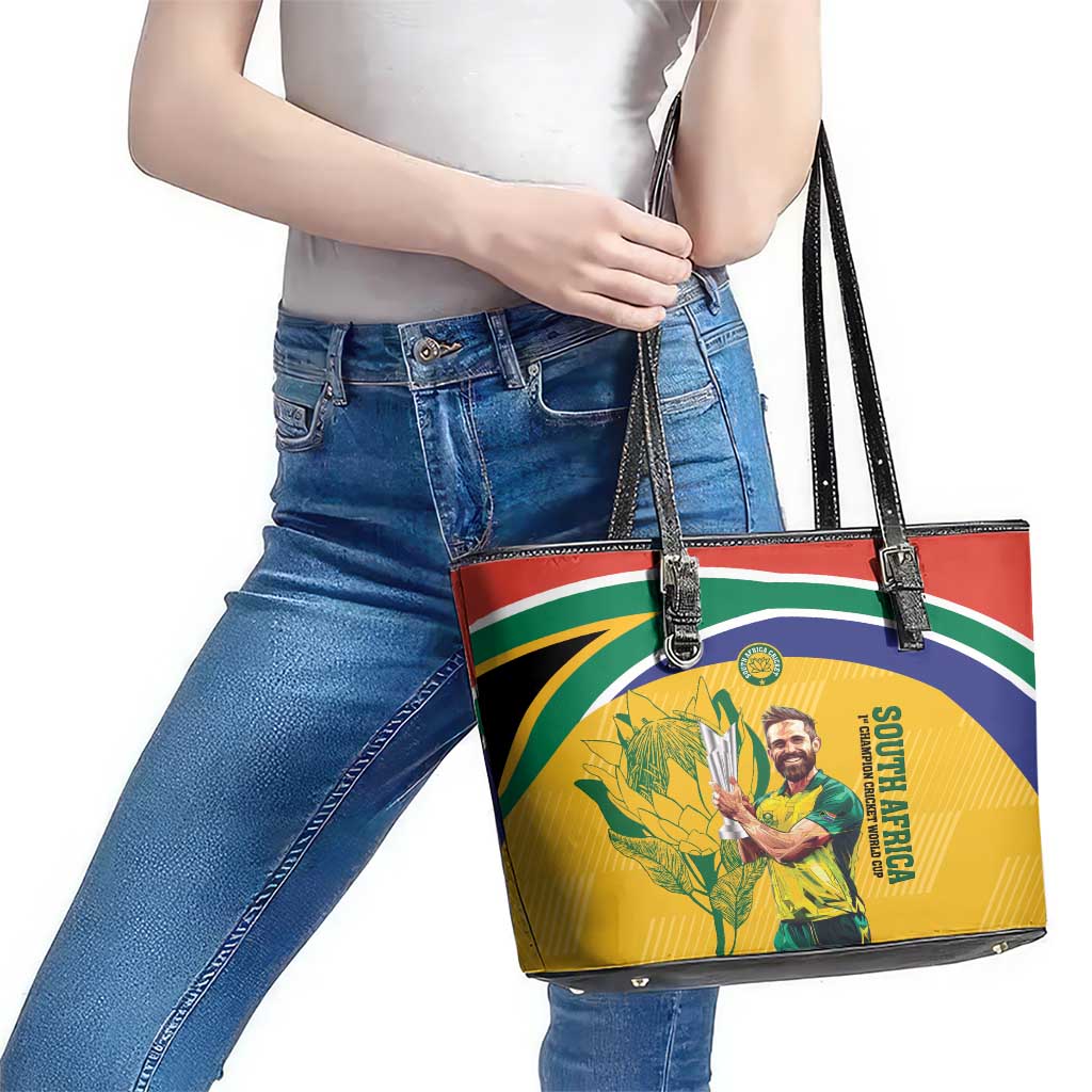 South Africa Cricket Leather Tote Bag 1st Champions World Cup Proud Of Our Boys LT14