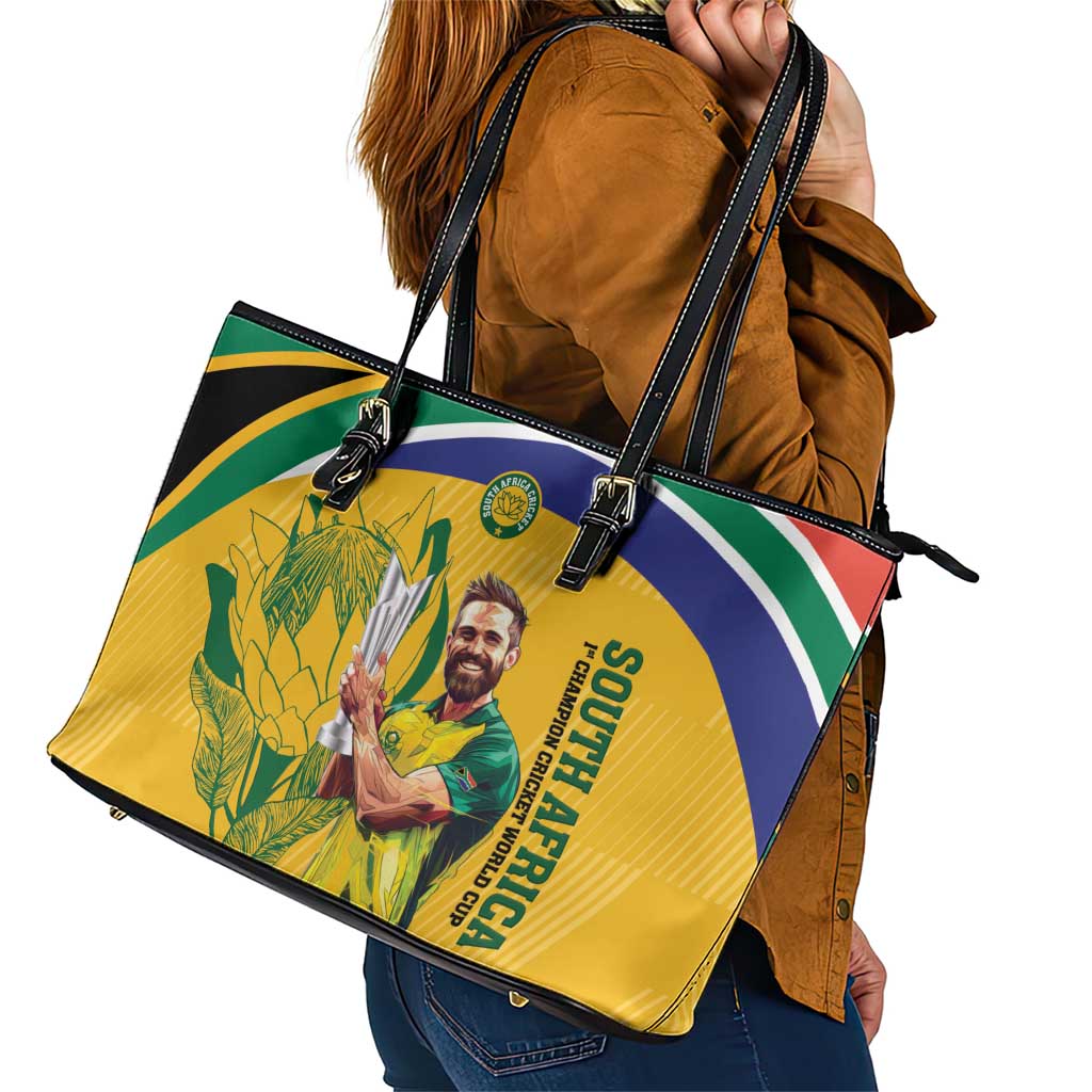 South Africa Cricket Leather Tote Bag 1st Champions World Cup Proud Of Our Boys LT14