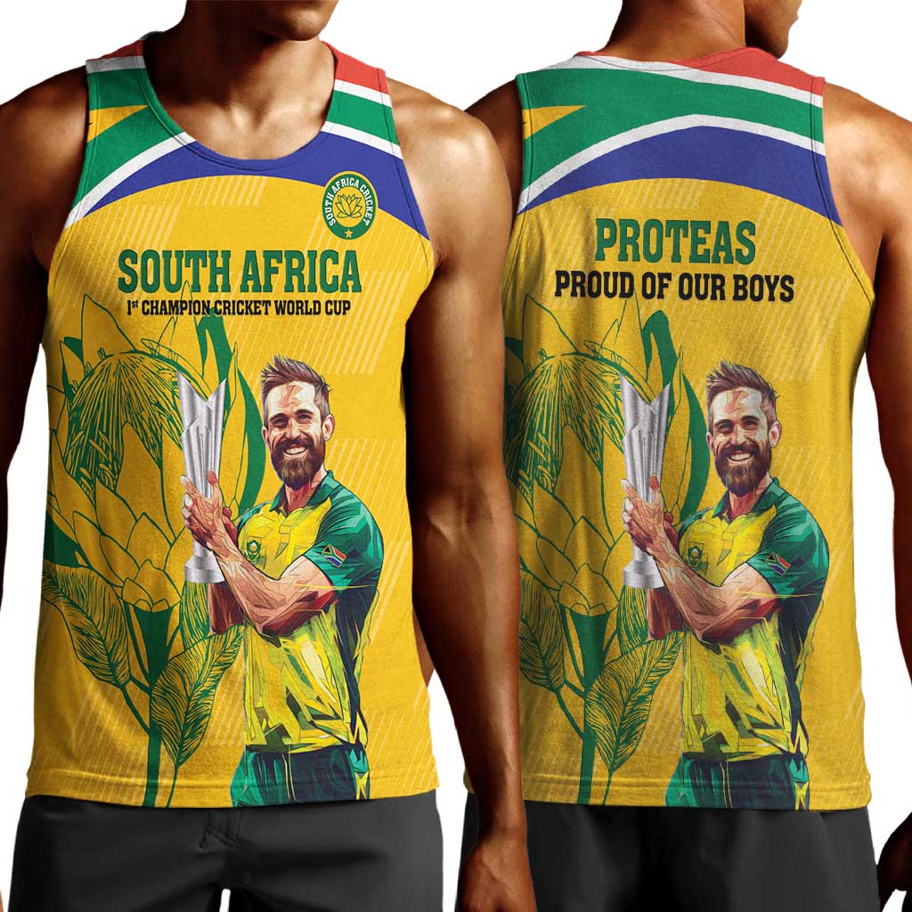 South Africa Cricket Men Tank Top 1st Champions World Cup Proud Of Our Boys LT14