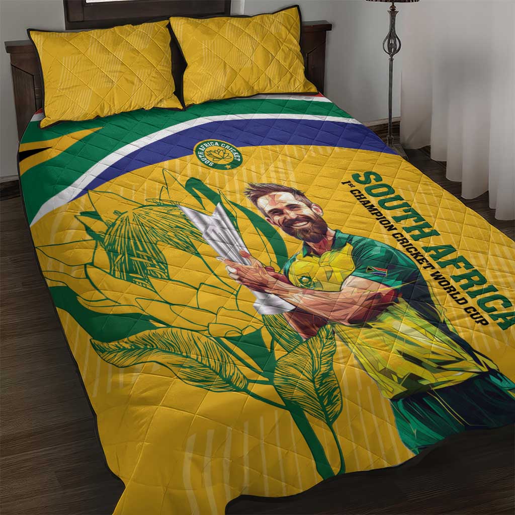 South Africa Cricket Quilt Bed Set 1st Champions World Cup Proud Of Our Boys LT14