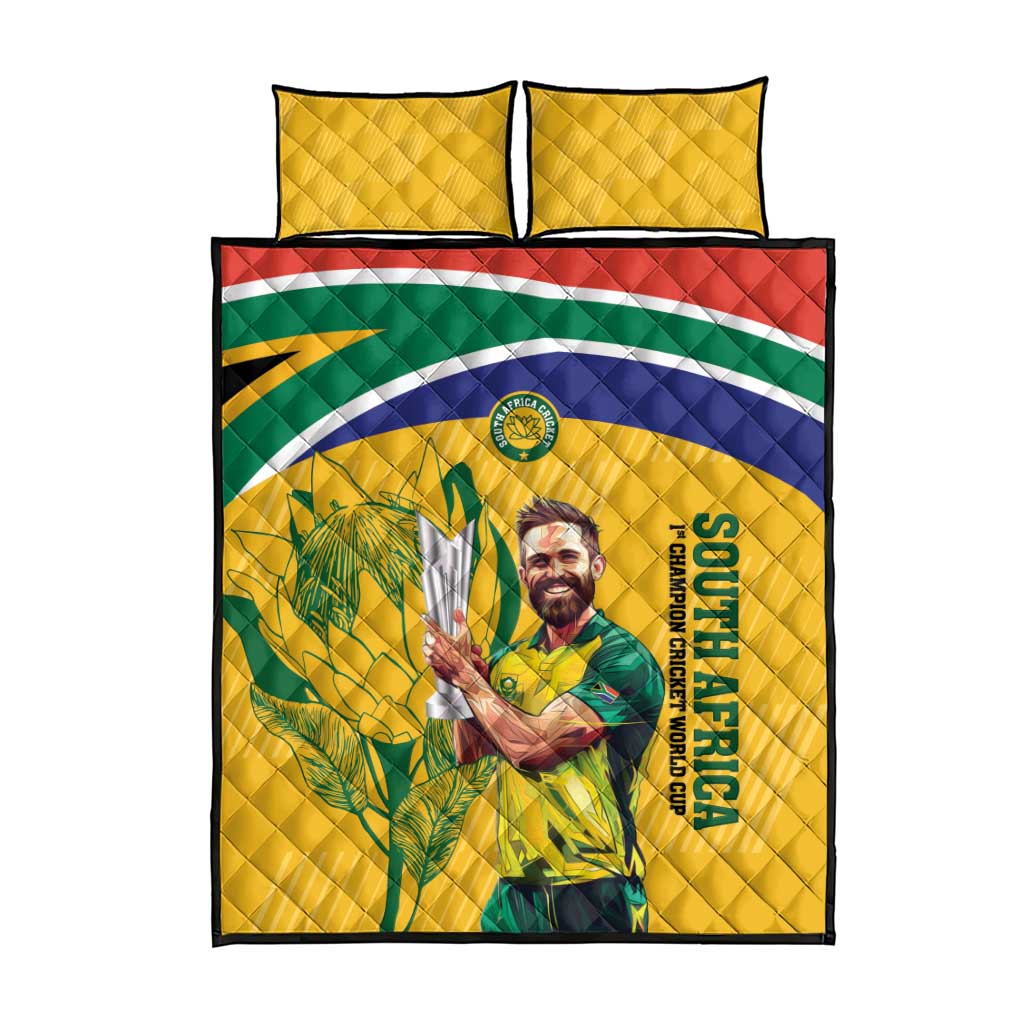 South Africa Cricket Quilt Bed Set 1st Champions World Cup Proud Of Our Boys LT14