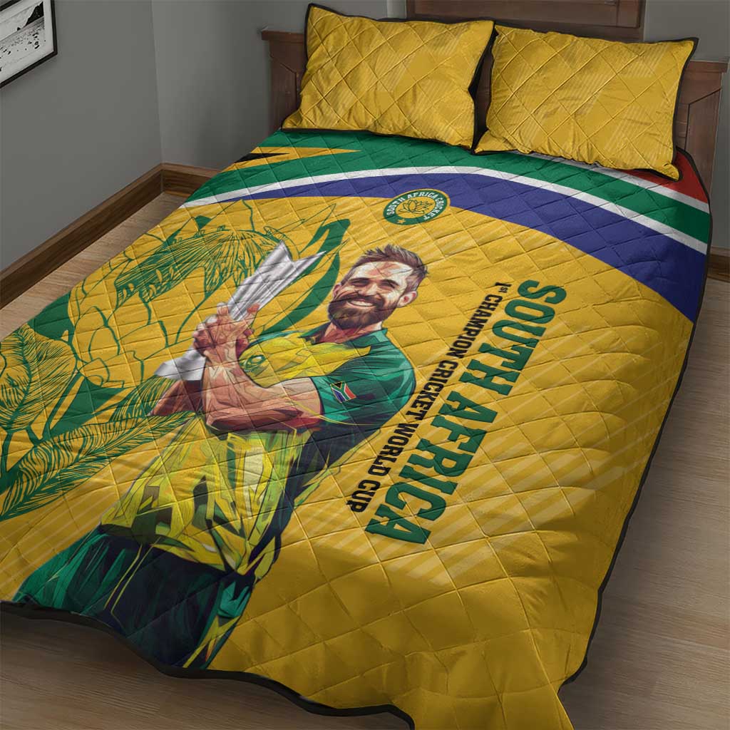 South Africa Cricket Quilt Bed Set 1st Champions World Cup Proud Of Our Boys LT14
