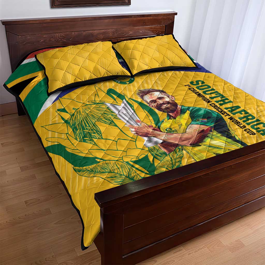 South Africa Cricket Quilt Bed Set 1st Champions World Cup Proud Of Our Boys LT14