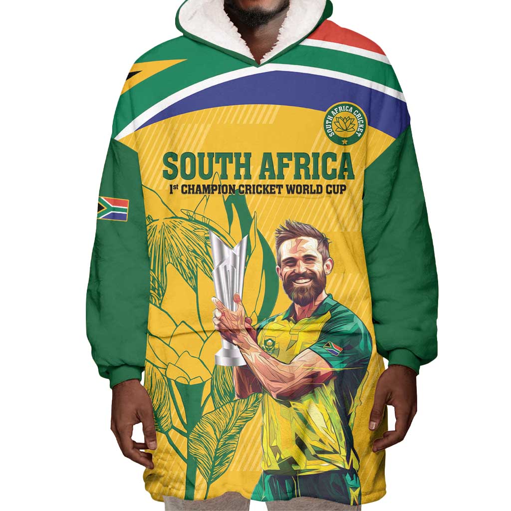 South Africa Cricket Wearable Blanket Hoodie 1st Champions World Cup Proud Of Our Boys LT14