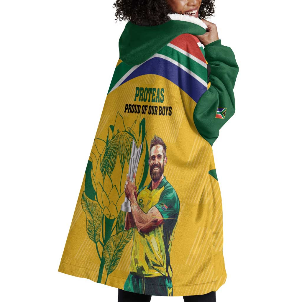 South Africa Cricket Wearable Blanket Hoodie 1st Champions World Cup Proud Of Our Boys LT14