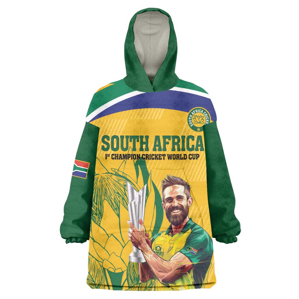 South Africa Cricket Wearable Blanket Hoodie 1st Champions World Cup Proud Of Our Boys LT14