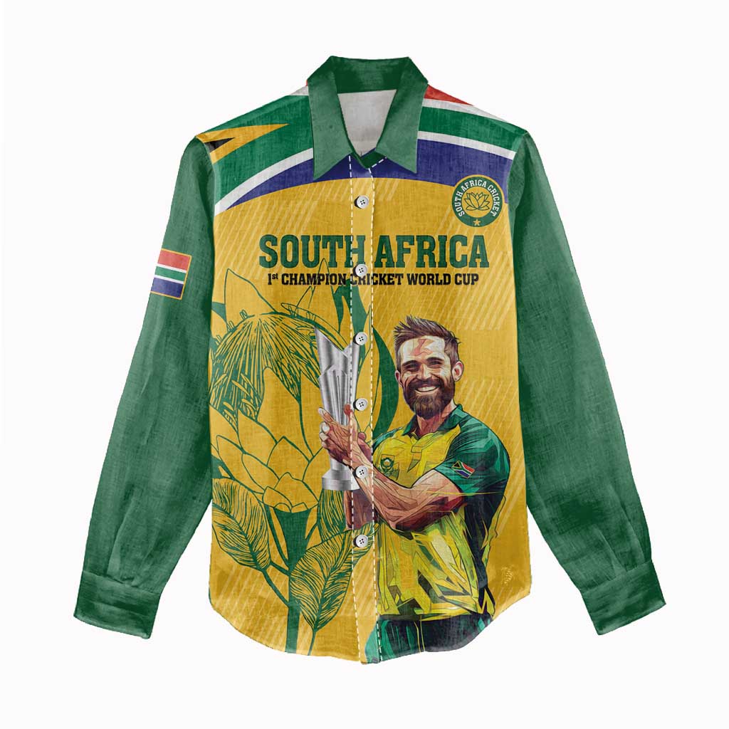 South Africa Cricket Women Casual Shirt 1st Champions World Cup Proud Of Our Boys LT14