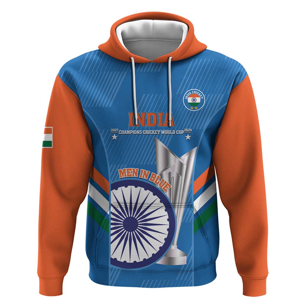 Custom India Cricket Hoodie 2nd Champions World Cup Men In Blue LT14