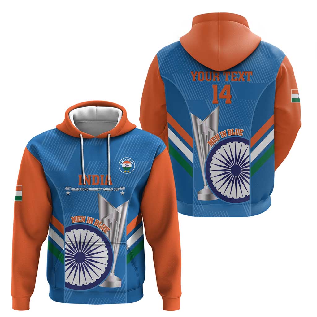 Custom India Cricket Hoodie 2nd Champions World Cup Men In Blue LT14