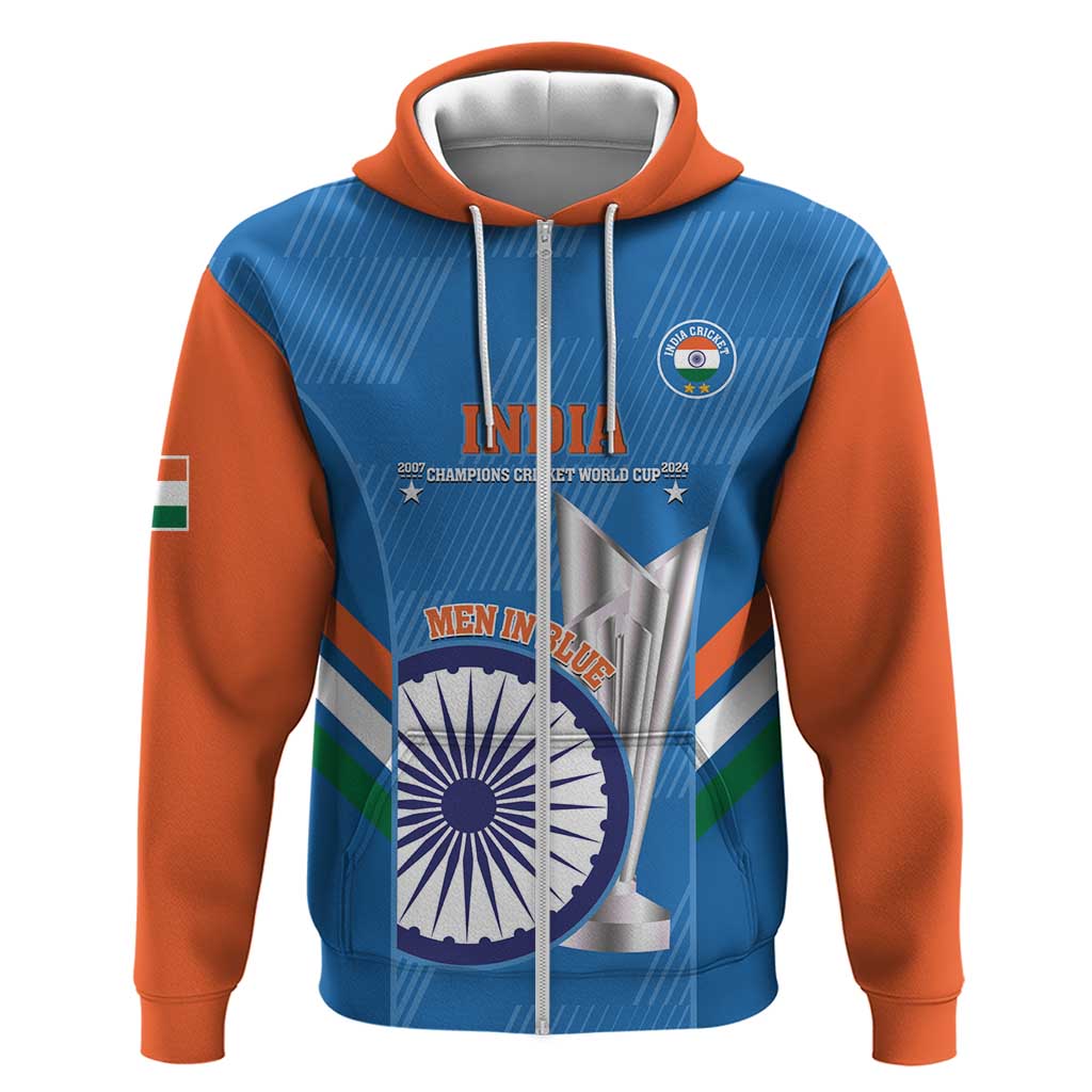 Custom India Cricket Hoodie 2nd Champions World Cup Men In Blue LT14