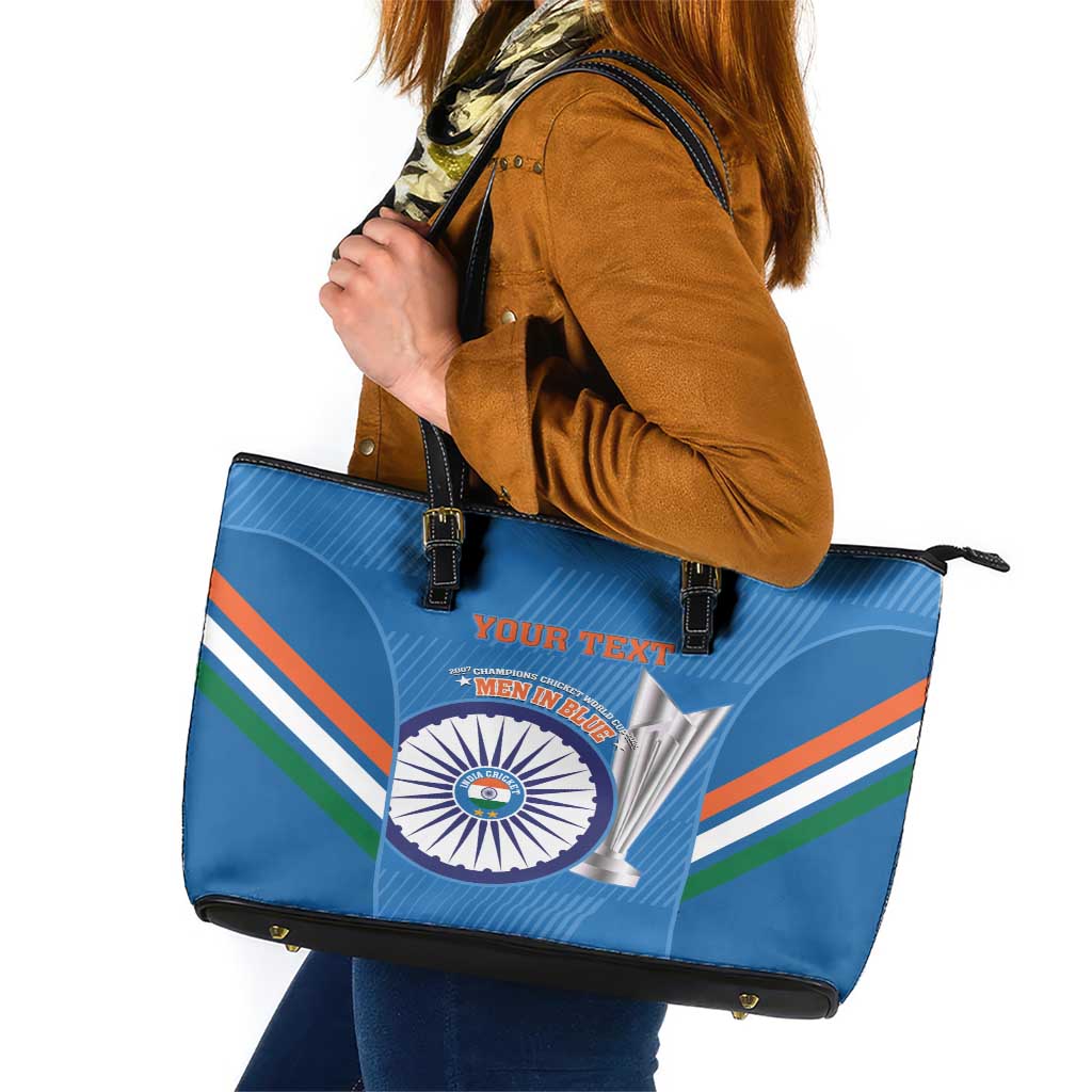 Custom India Cricket Leather Tote Bag 2nd Champions World Cup Men In Blue LT14