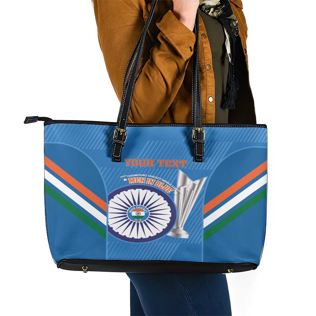 Custom India Cricket Leather Tote Bag 2nd Champions World Cup Men In Blue LT14