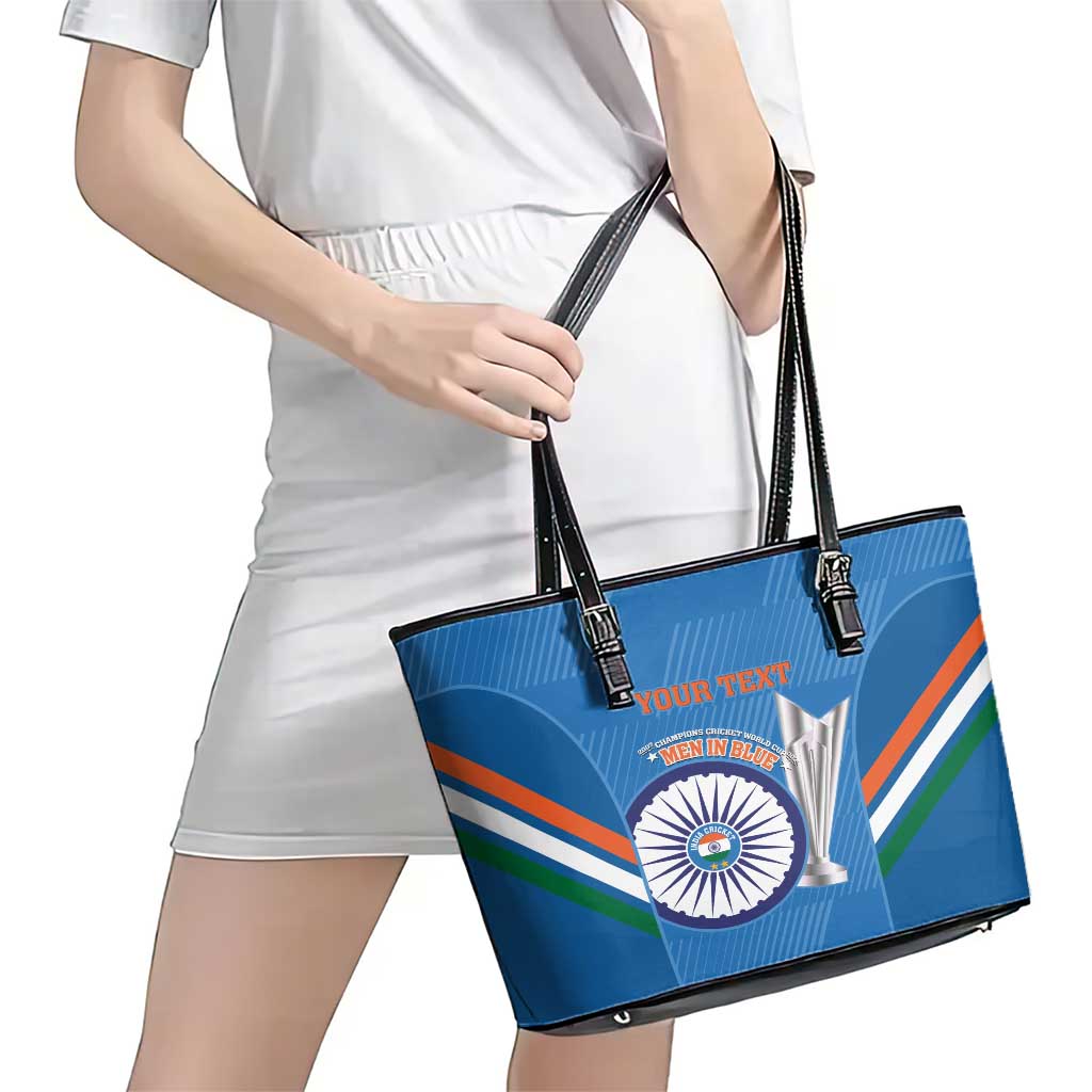 Custom India Cricket Leather Tote Bag 2nd Champions World Cup Men In Blue LT14